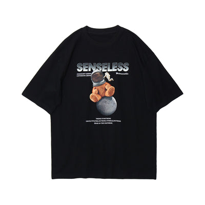 Camiseta Estampado Oso de Moda Europea y Americana - Image 3