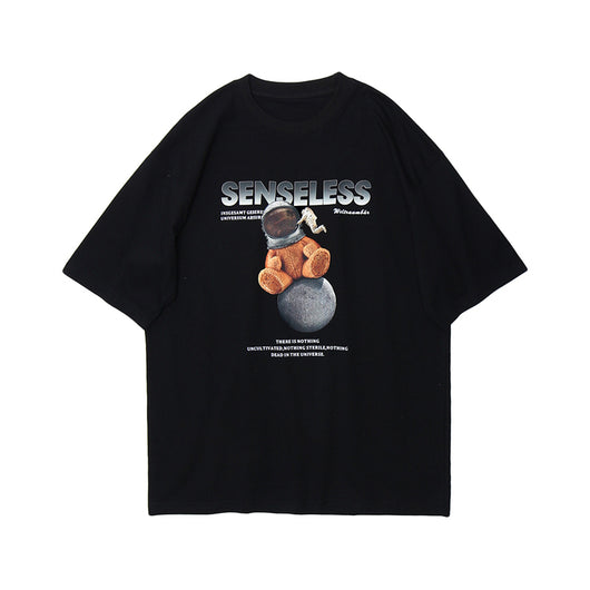Camiseta Estampado Oso de Moda Europea y Americana - Image 3