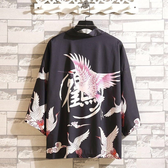 Versatile Short-Sleeve Printed Cardigan for Men and Women