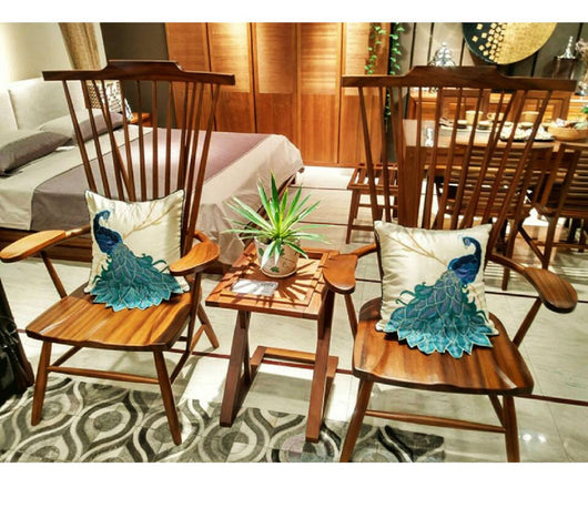 Cojín Decorativo Estilo Chino con Bordado de Pavo Real para Sofá y Cama - Image 13