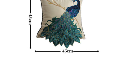 Cojín Decorativo Estilo Chino con Bordado de Pavo Real para Sofá y Cama - Image 12