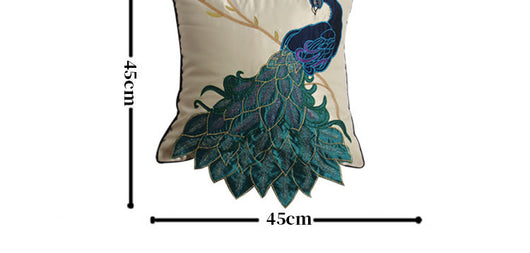 Cojín Decorativo Estilo Chino con Bordado de Pavo Real para Sofá y Cama - Image 12