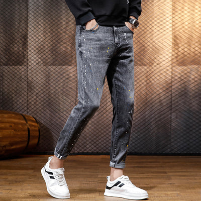 Pantalones Jeans Ajustados Estilo Coreano para Hombre - Image 8