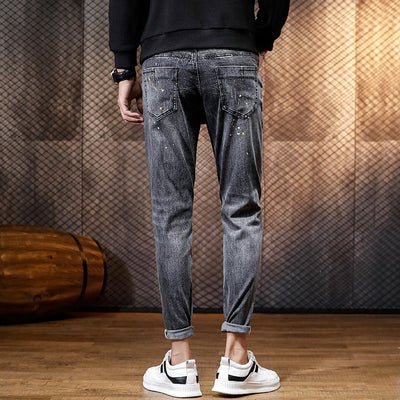 Pantalones Jeans Ajustados Estilo Coreano para Hombre - Image 4