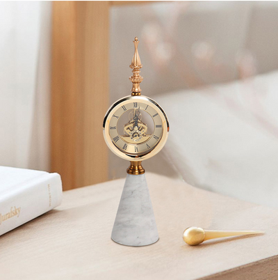 Reloj de Mármol Silencioso Estilo Retro Americano para Mesita de Noche - Image 10