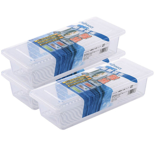 Caja de Almacenamiento con Drenaje para Pescado - Refrigerador Plástico con Tapa