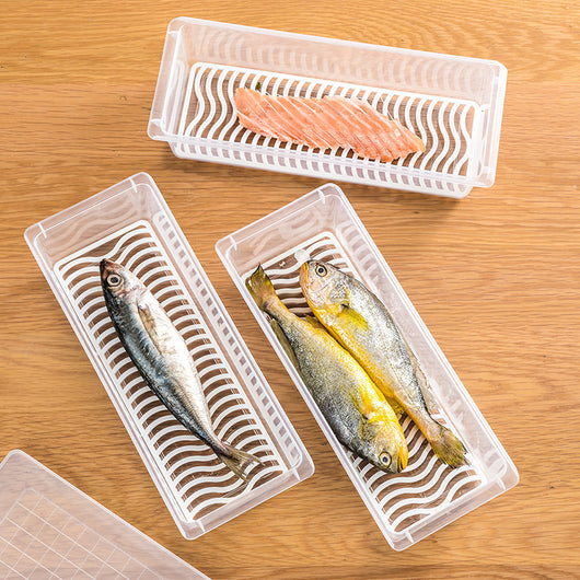 Caja de Almacenamiento con Drenaje para Pescado - Refrigerador Plástico con Tapa - Image 7