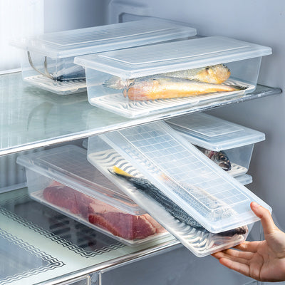 Caja de Almacenamiento con Drenaje para Pescado - Refrigerador Plástico con Tapa - Image 4