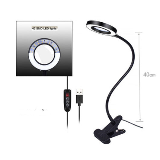 Lámpara Lupa LED Flexible 3X con 3 Colores de Luz