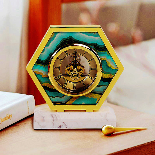 Reloj de Mármol Silencioso para Escritorio - Decoración Minimalista Moderna - Image 2