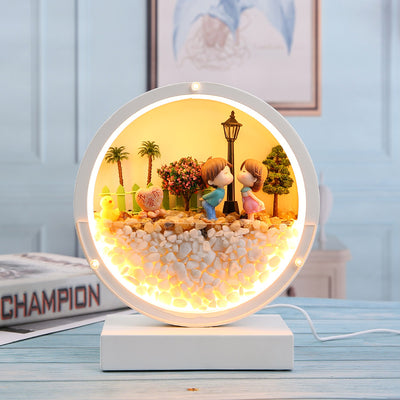 Lámpara de Mesa con Flor Inmortal - Decoración Elegante para Hogar