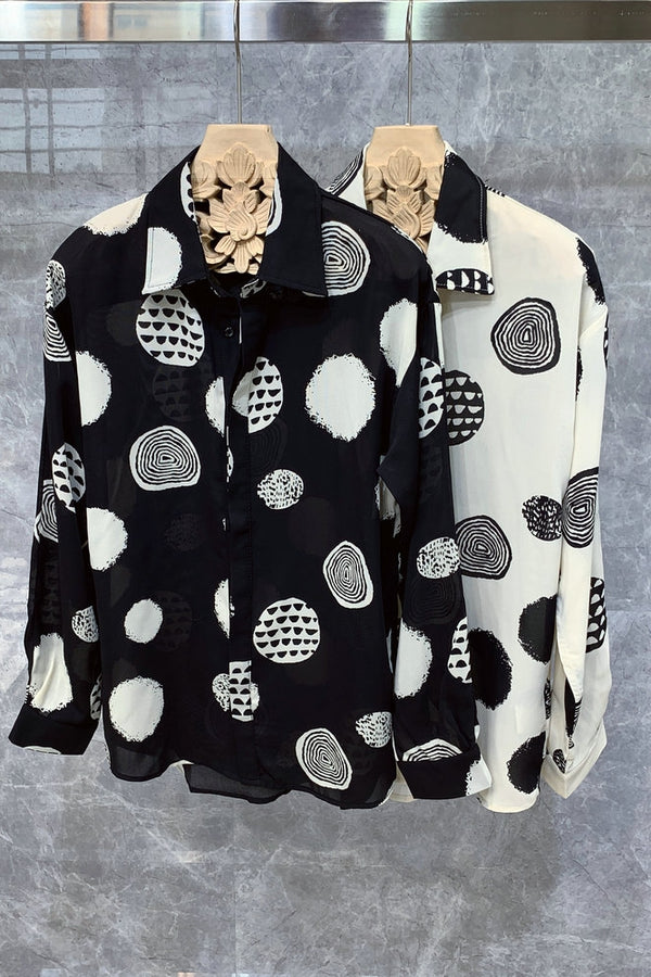 Blusa Estampada de Diseño Coreano Premium con Manga Larga