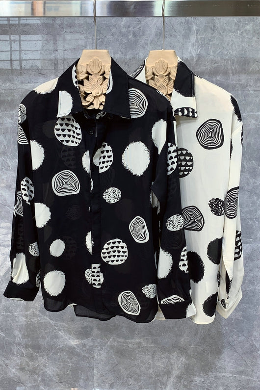 Blusa Estampada de Diseño Coreano Premium con Manga Larga
