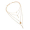 Geometric Disc Metal Wind Multi-Layer Necklace one Tamaño