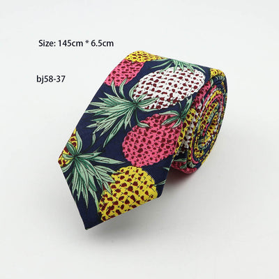 Corbata Casual Coreana 7cm Estampado Piña - Diseño Moderno para Hombre - Image 11