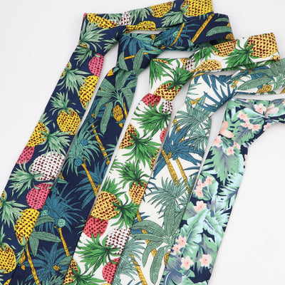 Corbata Casual Coreana 7cm Estampado Piña - Diseño Moderno para Hombre - Image 6