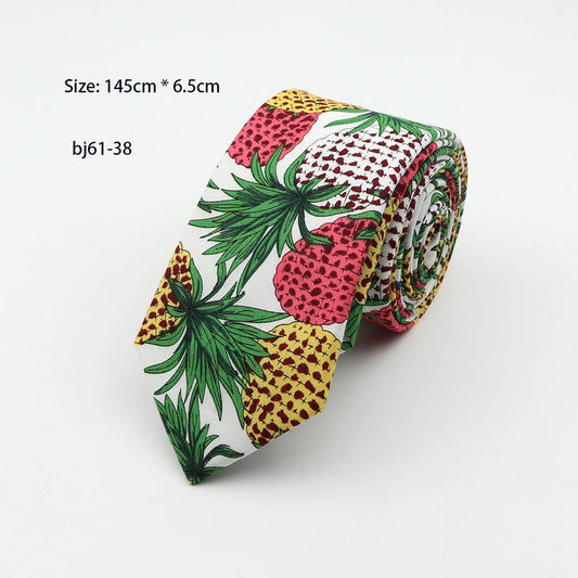 Corbata Casual Coreana 7cm Estampado Piña - Diseño Moderno para Hombre - Image 2