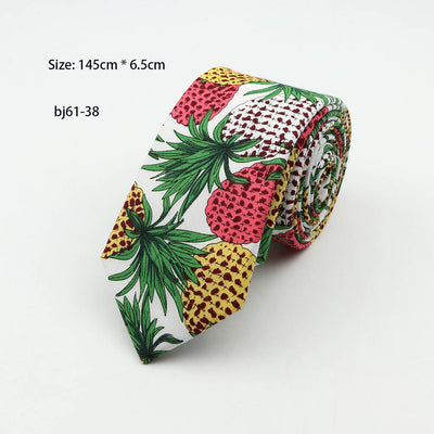 Corbata Casual Coreana 7cm Estampado Piña - Diseño Moderno para Hombre - Image 2