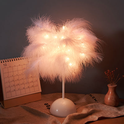 Lámpara de Escritorio Nórdica con Plumas - Luz Decorativa Moderna para Dormitorio - Image 6
