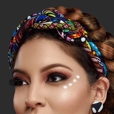 Conjunto de Diadema y Aretes Étnicos Estampado Africano para Mujer - Image 2