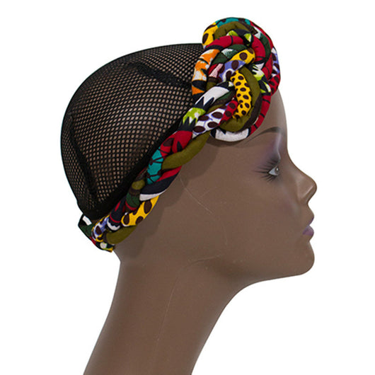 Conjunto de Diadema y Aretes Étnicos Estampado Africano para Mujer