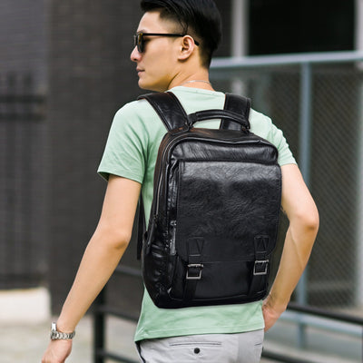 Mochila de Viaje Estudiante en Cuero PU con Hebilla de Seguridad - Image 7