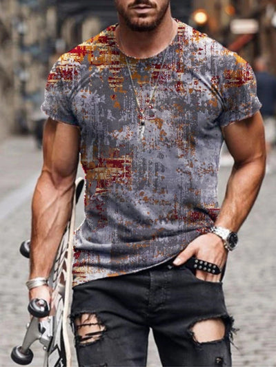 Playera Casual para Hombre con Estampado Abstracto Tendencia Urbana - Image 10