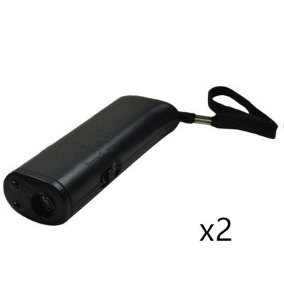 Yellow and black ultrasonic dog training devices with wrist straps, one in retail packaging. - Image 12