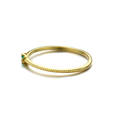 Anillo de Esmeralda en Oro 14K Estilo Coreano - Image 6