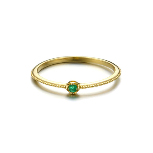 Anillo de Esmeralda en Oro 14K Estilo Coreano - Image 4