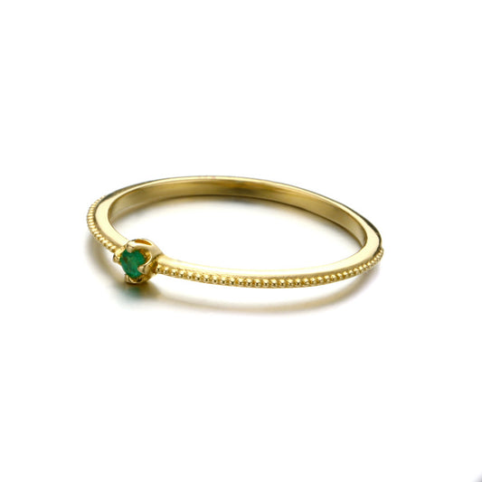 Anillo de Esmeralda en Oro 14K Estilo Coreano - Image 2