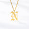 Ancient English Alphabet Initials Necklace Stainless Steel Necklace N