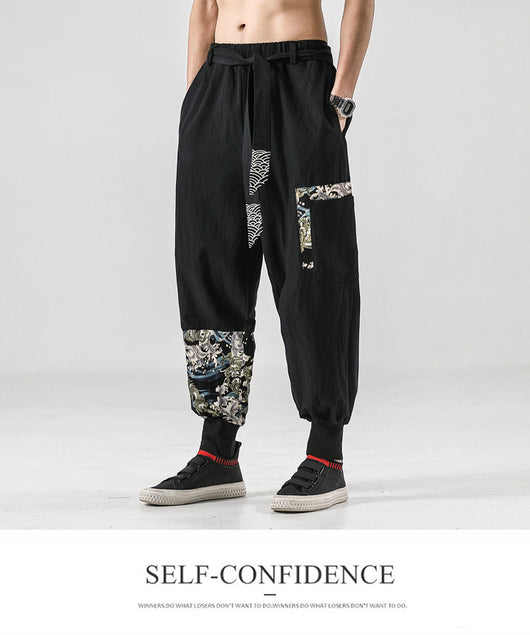 Pantalones Holgados de Lino Estilo Chino Tang - Cómodos y Elegantes para Hombre - Image 9