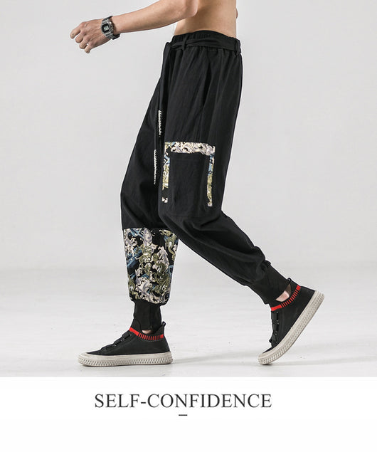 Pantalones Holgados de Lino Estilo Chino Tang - Cómodos y Elegantes para Hombre - Image 13