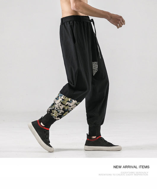 Pantalones Holgados de Lino Estilo Chino Tang - Cómodos y Elegantes para Hombre - Image 10