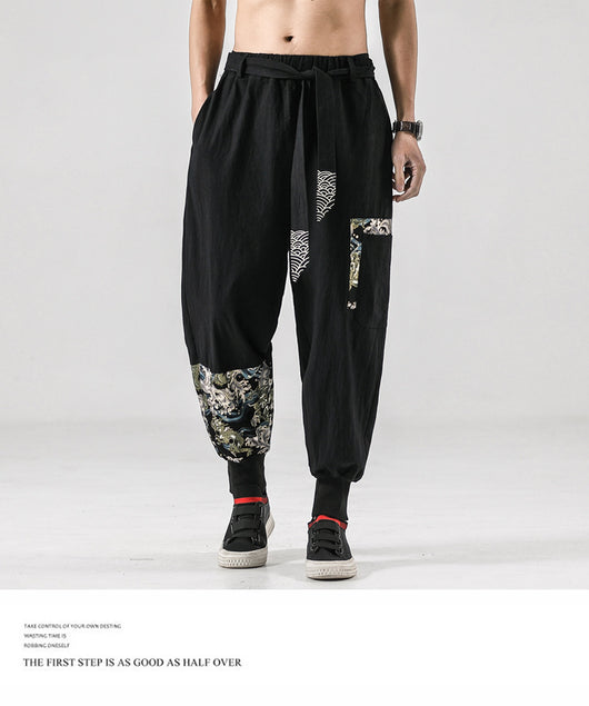 Pantalones Holgados de Lino Estilo Chino Tang - Cómodos y Elegantes para Hombre - Image 11