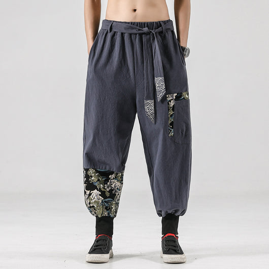 Pantalones Holgados de Lino Estilo Chino Tang - Cómodos y Elegantes para Hombre - Image 3