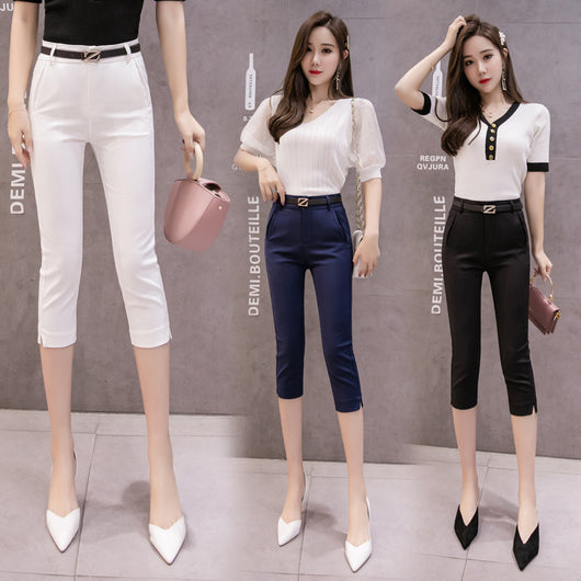 Pantalones Casuales Ajustados Capri para Mujer - Diseño Slim Moderno - Image 5