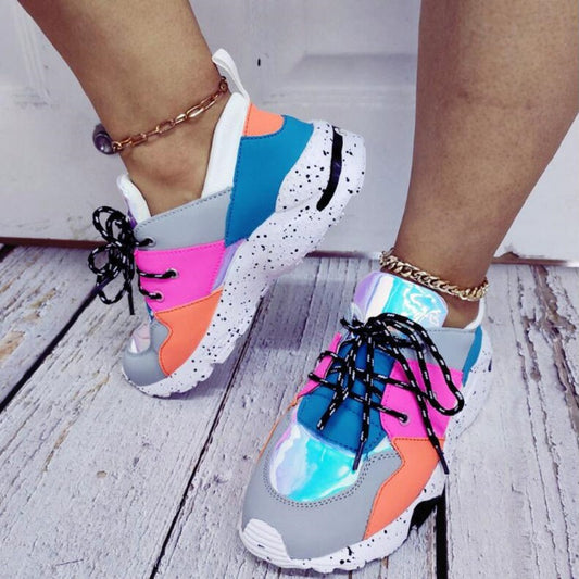 Zapatillas Deportivas Casuales Cómodas con Suela Gruesa y Cordones