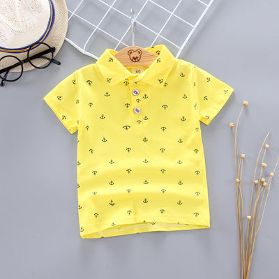 Conjunto Infantil Estilo Coreano con Estampado de Ancla - Playera Manga Corta - Image 7