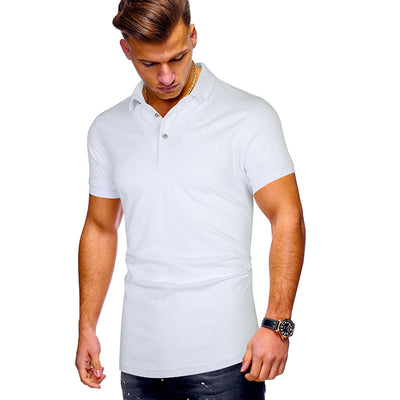 Polo Casual de Manga Corta en Color Liso para Hombre - Image 13