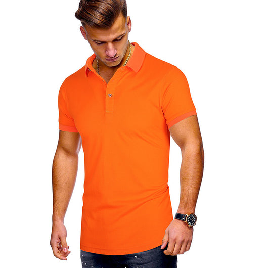 Polo Casual de Manga Corta en Color Liso para Hombre - Image 18
