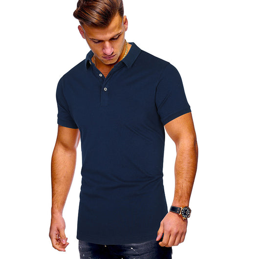 Polo Casual de Manga Corta en Color Liso para Hombre - Image 15