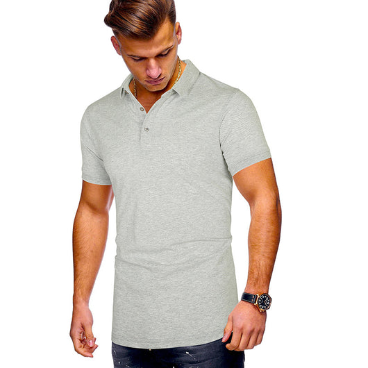 Polo Casual de Manga Corta en Color Liso para Hombre - Image 19