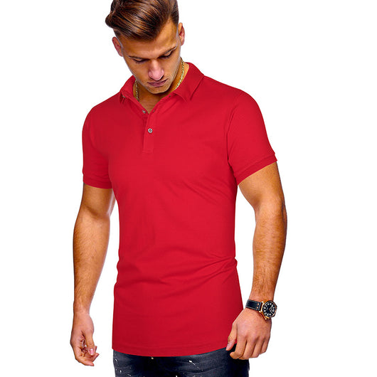 Polo Casual de Manga Corta en Color Liso para Hombre - Image 11