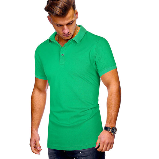 Polo Casual de Manga Corta en Color Liso para Hombre - Image 9