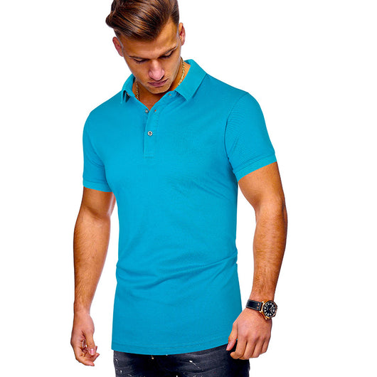 Polo Casual de Manga Corta en Color Liso para Hombre - Image 8
