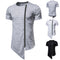 Playera Casual para Hombre con Cierre Diagonal y Diseño Moderno