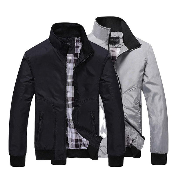Chaqueta Casual de Trabajo con Cuello de Pie - Estilo Uniforme Deportivo