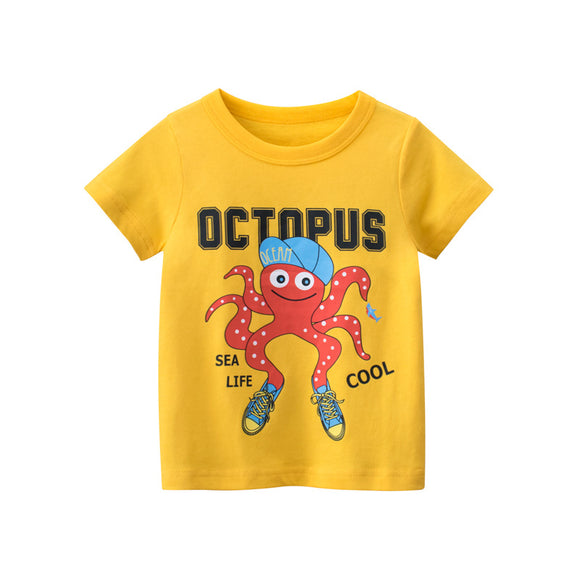Camisetas Infantiles 27kids Manga Corta Estilo Coreano - Colección Verano para Niños